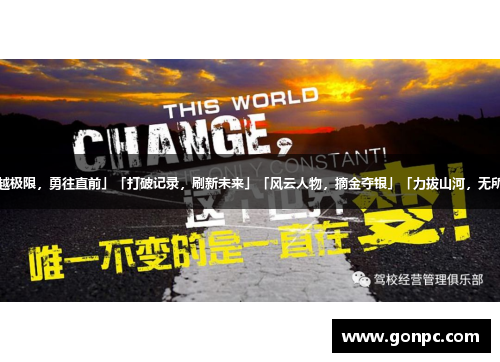 「超越极限，勇往直前」「打破记录，刷新未来」「风云人物，摘金夺银」「力拔山河，无所不能」